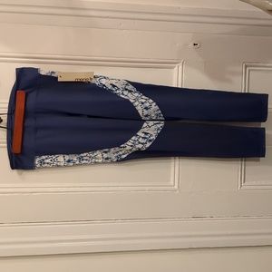 2/$14 NEW MonoB Workout Leggings Navy with White Print, Large